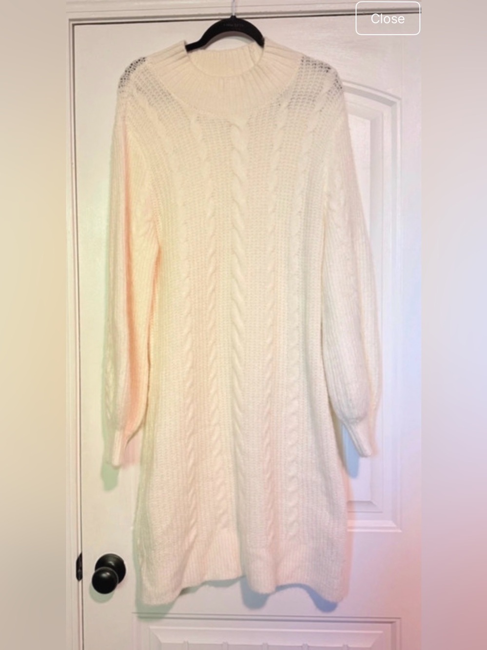 Abercrombie & Fitch Cream Cable Turtleneck Sweater